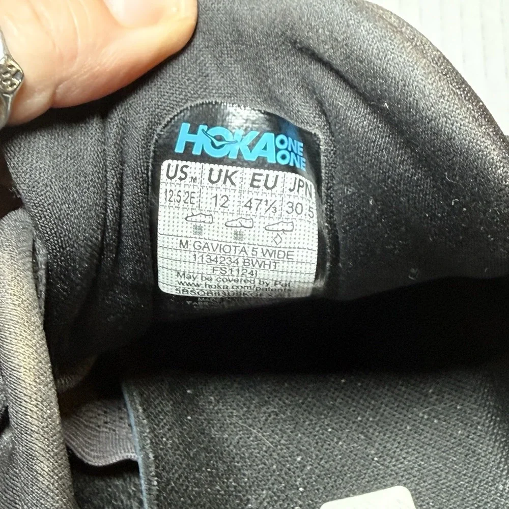 HOKA ONE ONE GAVIOTA 5 Black Running Shoes Sneakers Men's Sz 12.5 EE